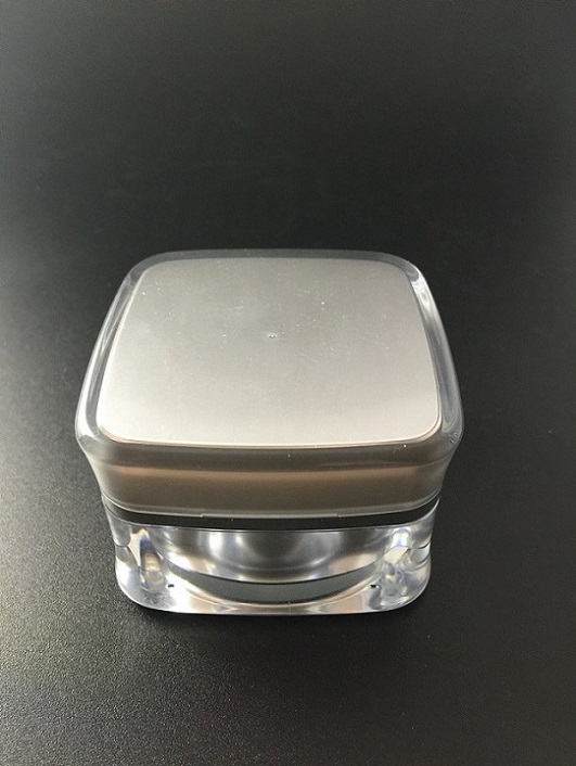 Acrylic Square Cream Jar Bottles for Cosmetic Packaging