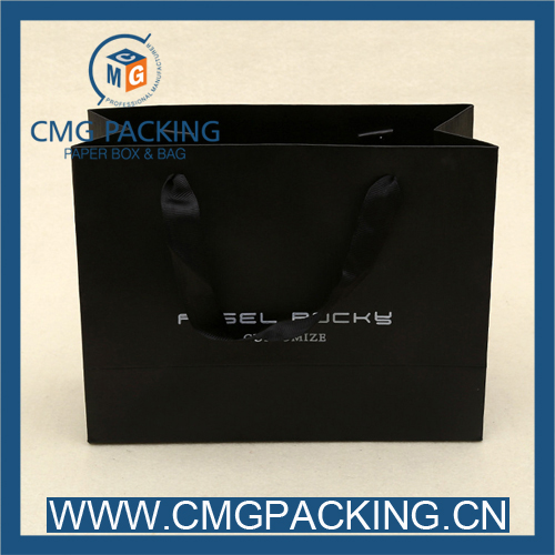 Custom Printing 250g Black Paper Bag for Garment Shopping