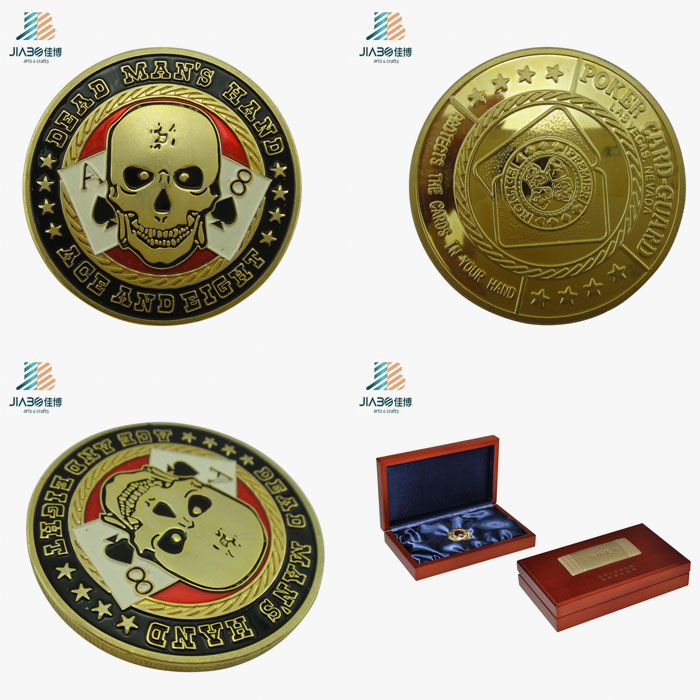 Hot Products Custom Crafts Gold Skull Souvenir Metal Challenge Coin