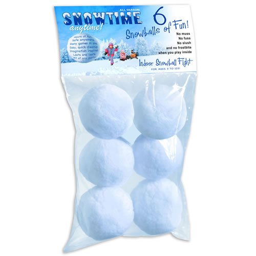 Indoor Snowball Fight - Set of 6 Double Sized Snow Balls