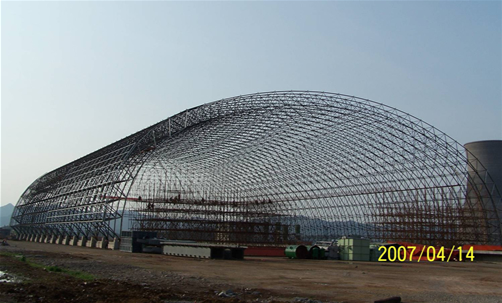 Arch Dry Coal Storage Shed Steel Space Frame Roofing System