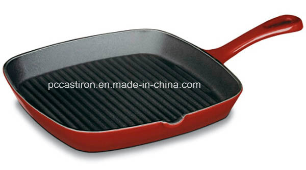 Popular Design Cast Iron Skillet with Green Enamel Coating