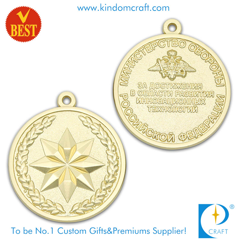 Personal Design 3D Gold Plating Souvenir Medals with Zinc Alloy Stamp