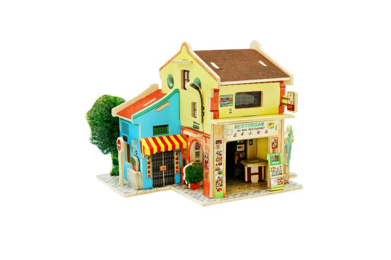 Wood Collectibles Toy for Global Houses-Malaysia Chinatown