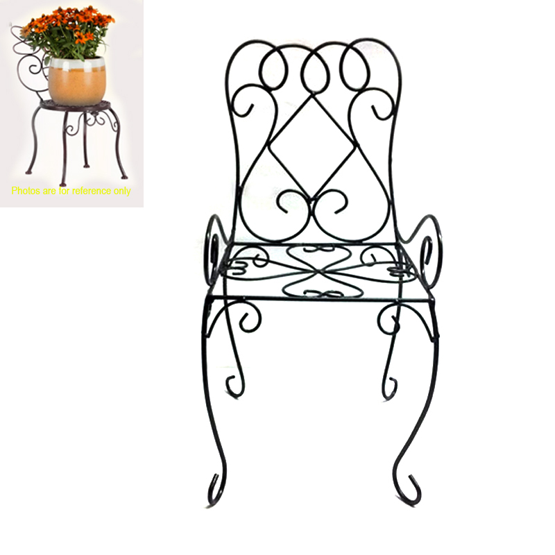 Metal Complicated Linellae Chair Decoration Garden Flowerpot Holder