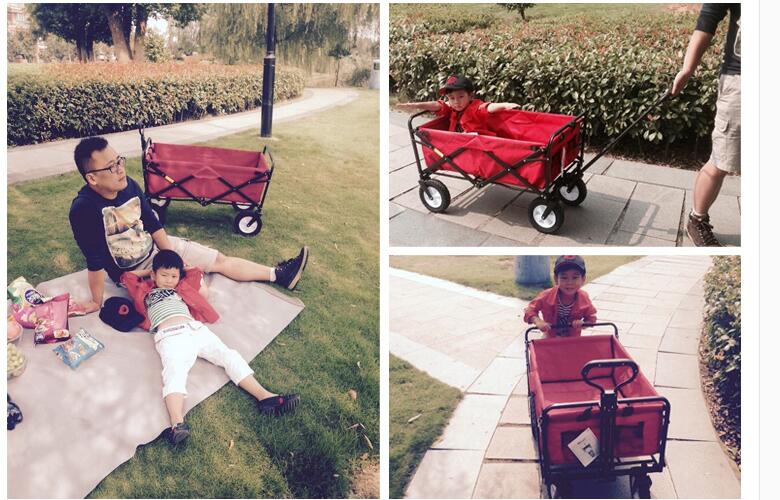 Red Hand Steel Stainless Folding Trolley Cart for Children