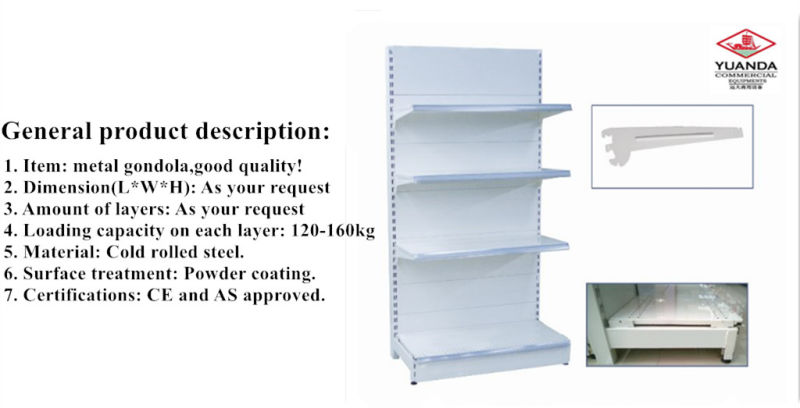 Metallic Display Supermarket Shelf /Heavy Duty Gondola Shelf Supermarket
