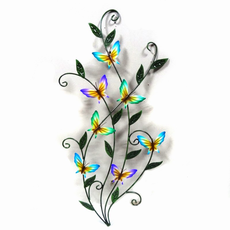 Wholesale Metal Dancing Butterflies and Branches Wall Decoration