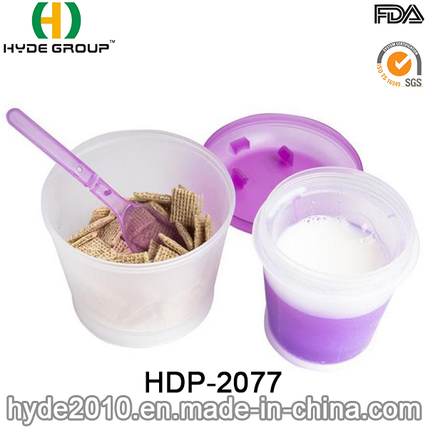 New Promotional Breakfast Cereal Cup Plastic Salad Shaker Cup (HDP-2077)