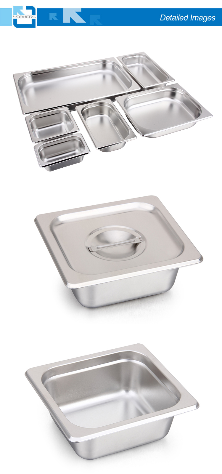 1/6 American Style Stainless Steel Gastronorm Pan