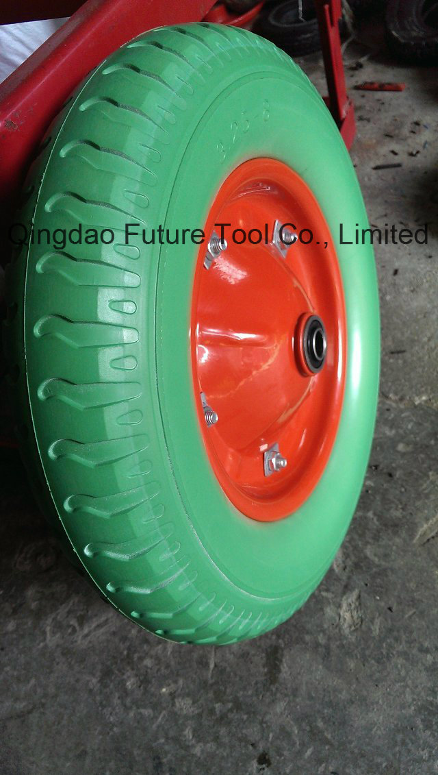 PU 350-8 Trolley Rubber PU Solid Barrow Wheels