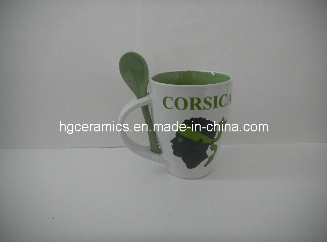 Promotion Mug with Spoon, Decal Printed Spoon Mug