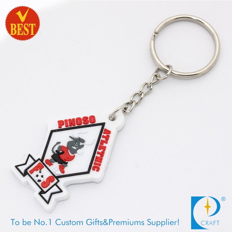 China High Quality Fashion Customized Shape Rubber Key Ring at Factory Price