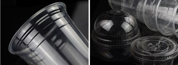 Disposable Customized Plastic Clear Juice Pet Cup with Dome Lid