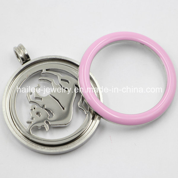 Stainless Steel Interchangeable Coin Disc Locket Pendant