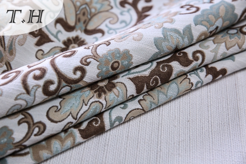 100% Polyester Floral Jacquard Sofa Cover Material