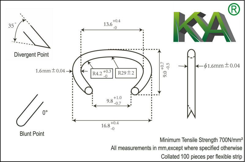 516g100 Galvanized Material Hog Ring / C-Ring