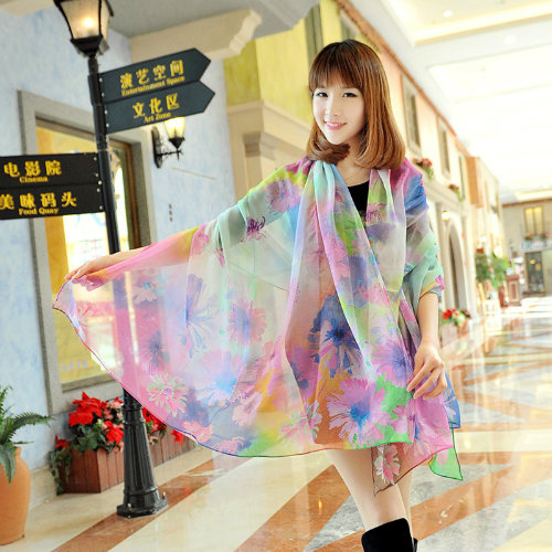 High Quality Silk Georgette Large Shawl Scarf