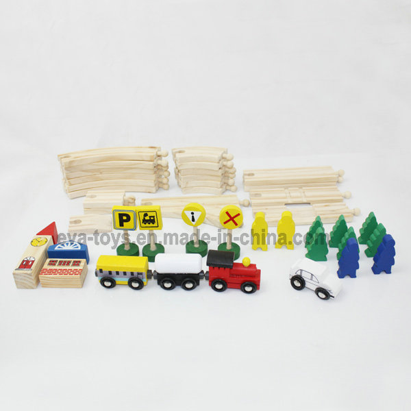 48PCS Wooden Train Track Toy, Made of Pine Wood (W04C005)