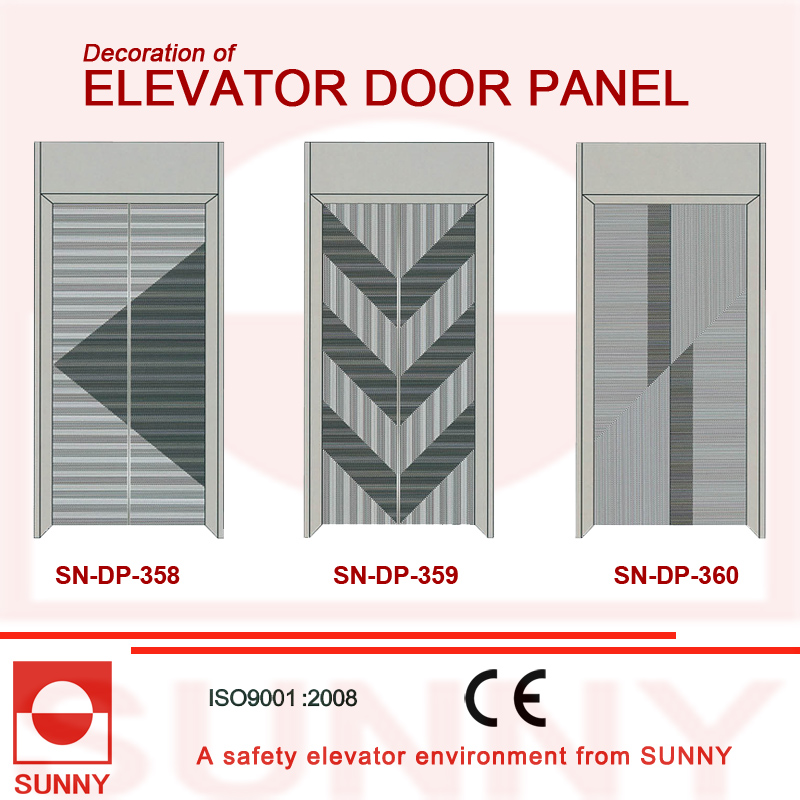 Concave Golden Stainless Steel Door Panel for Elevator Cabin Decoration (SN-DP-349)