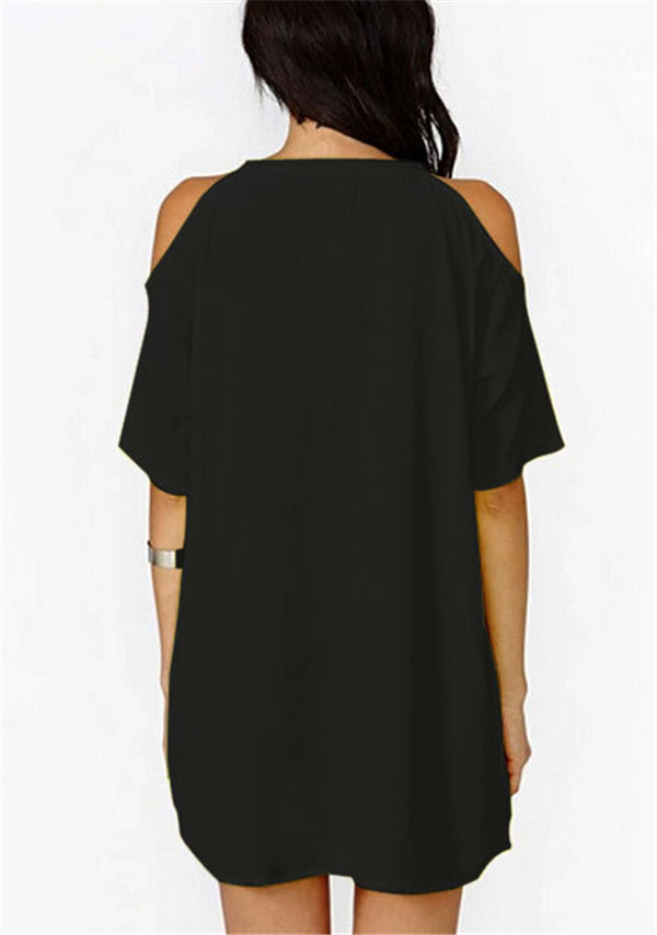 Summer Hot Sale off-Shoulder Chiffon Loose Casual Mini Fashion Dress