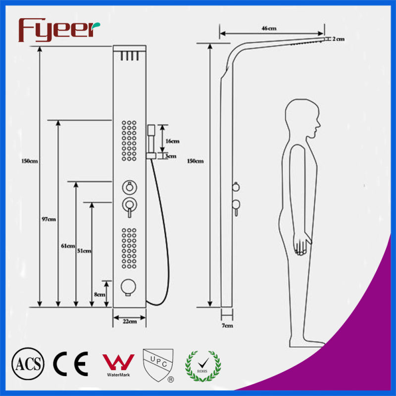 Fyeer High Quality Muitifunction 304 Stainless Steel Shower Panel