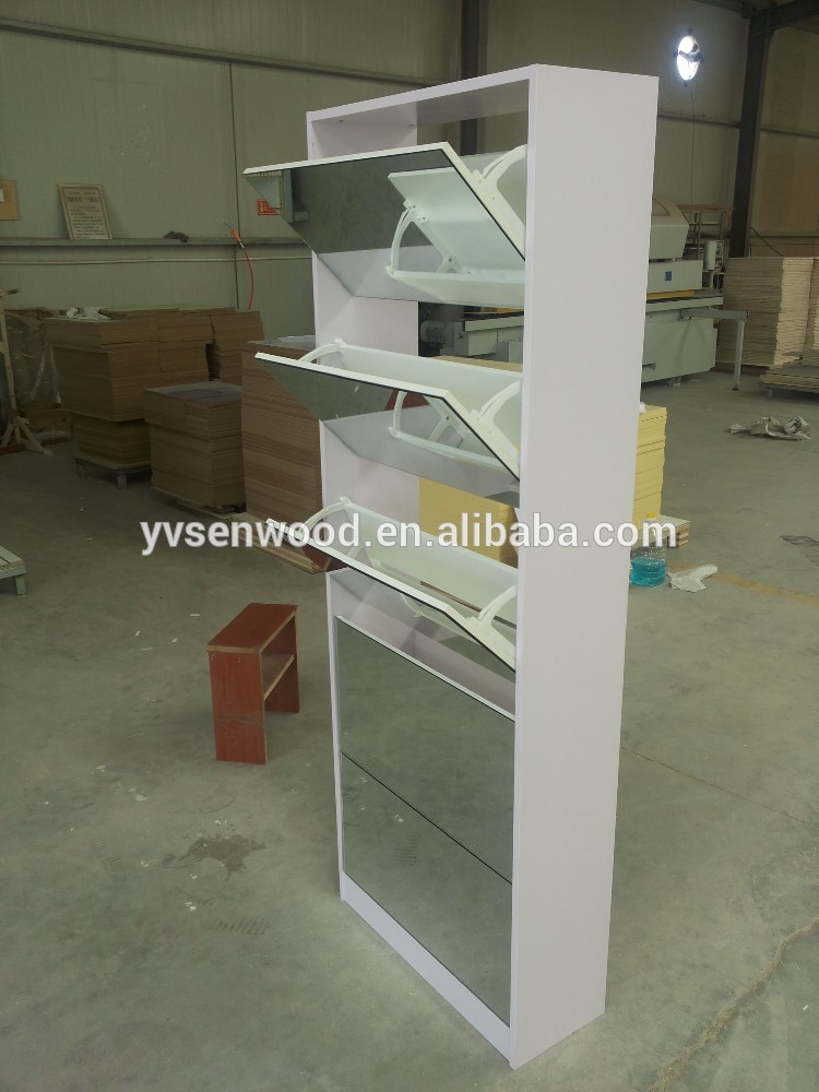 5 Doors Mirror Shoe Cabinet