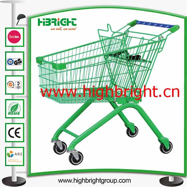 All Plastic Shopping Trolley Cart with Plastic Handle and Feet