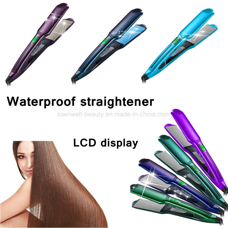 2017 New Waterproof Straightener with Floating Nano Silver and Tourmaline Ceramic Coating Plates