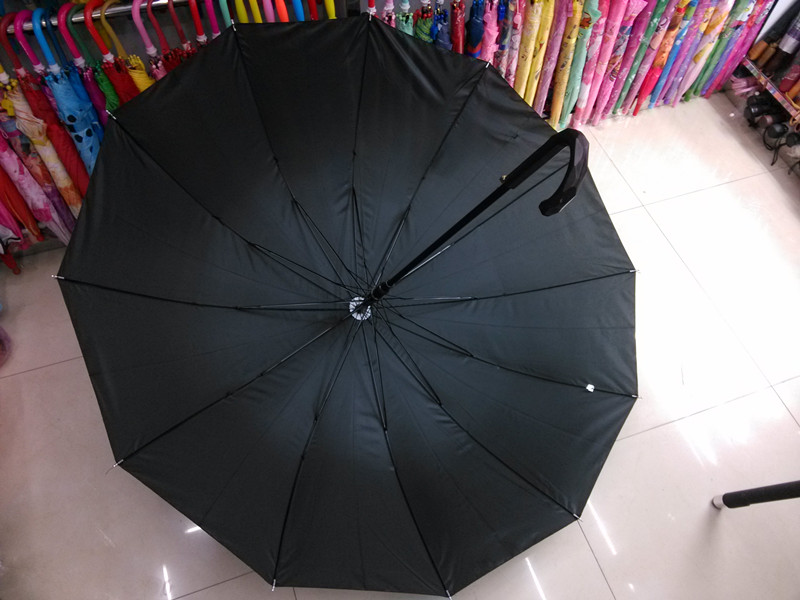 Black Pongee Straight Umbrella (JYSU-22)