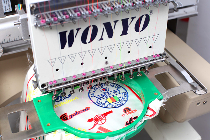 Wonyo 2 Head Embroidery Machine Price for Flat Cap T-Shirt Garment Embroidery