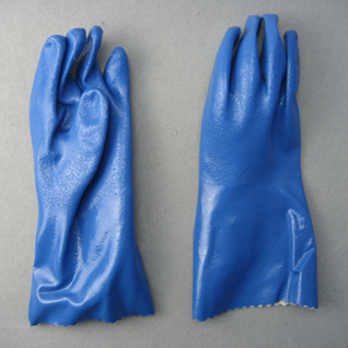 13G Jersey Liner Sandy Finish PVC Coated Chemical Glove (5134)