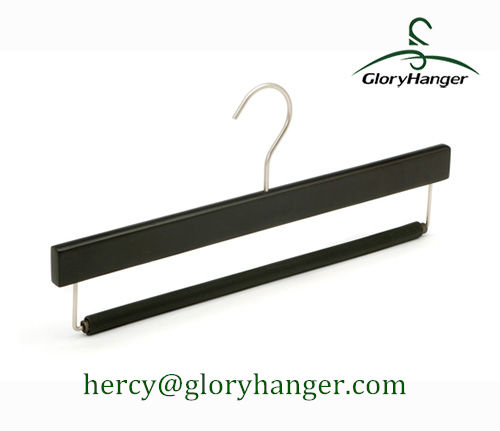 Black Wooden Trousers Hanger, Bottom Hanger for Pant Display