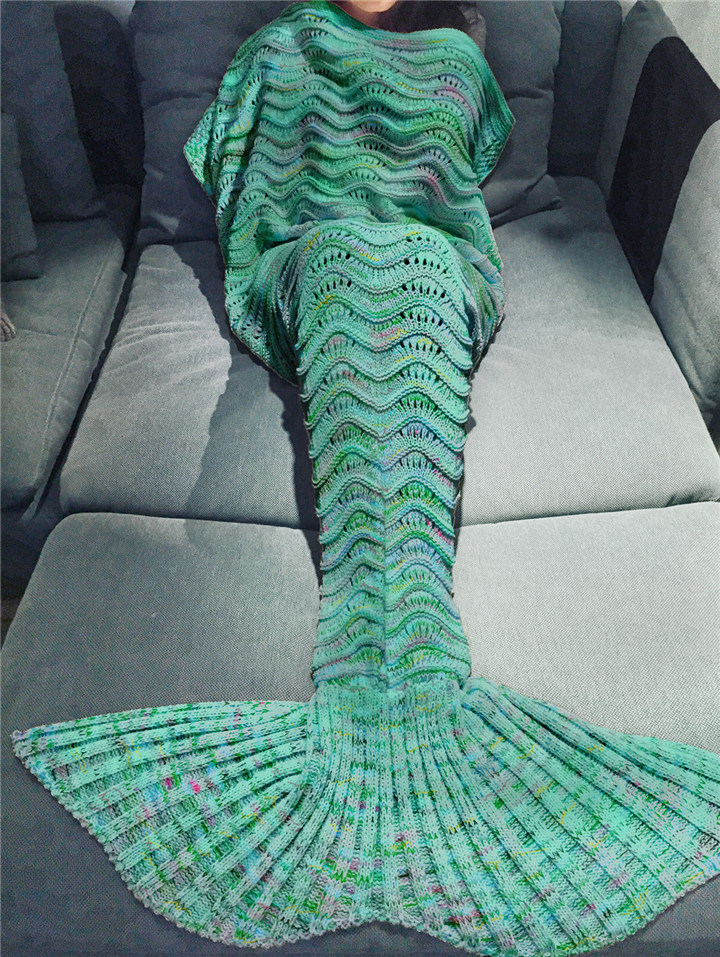 Wholesale Knitted Adult and Child Fleece Mermaid Tail Fleece Blanket Comfortable Soft Mermaid Blankets