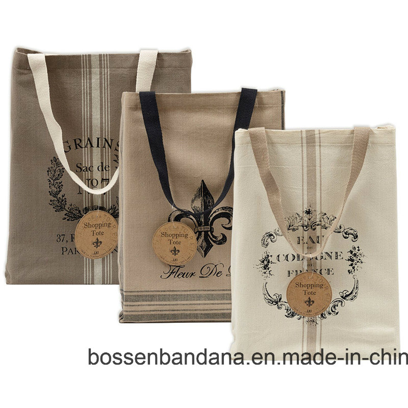 OEM Produce 100% Cotton Machine Washable Promotional Logo Printed Cotton Shopping Tote Bags