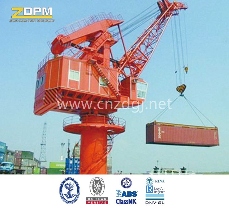 Fixed Dock Crane Luffing with Single Jib