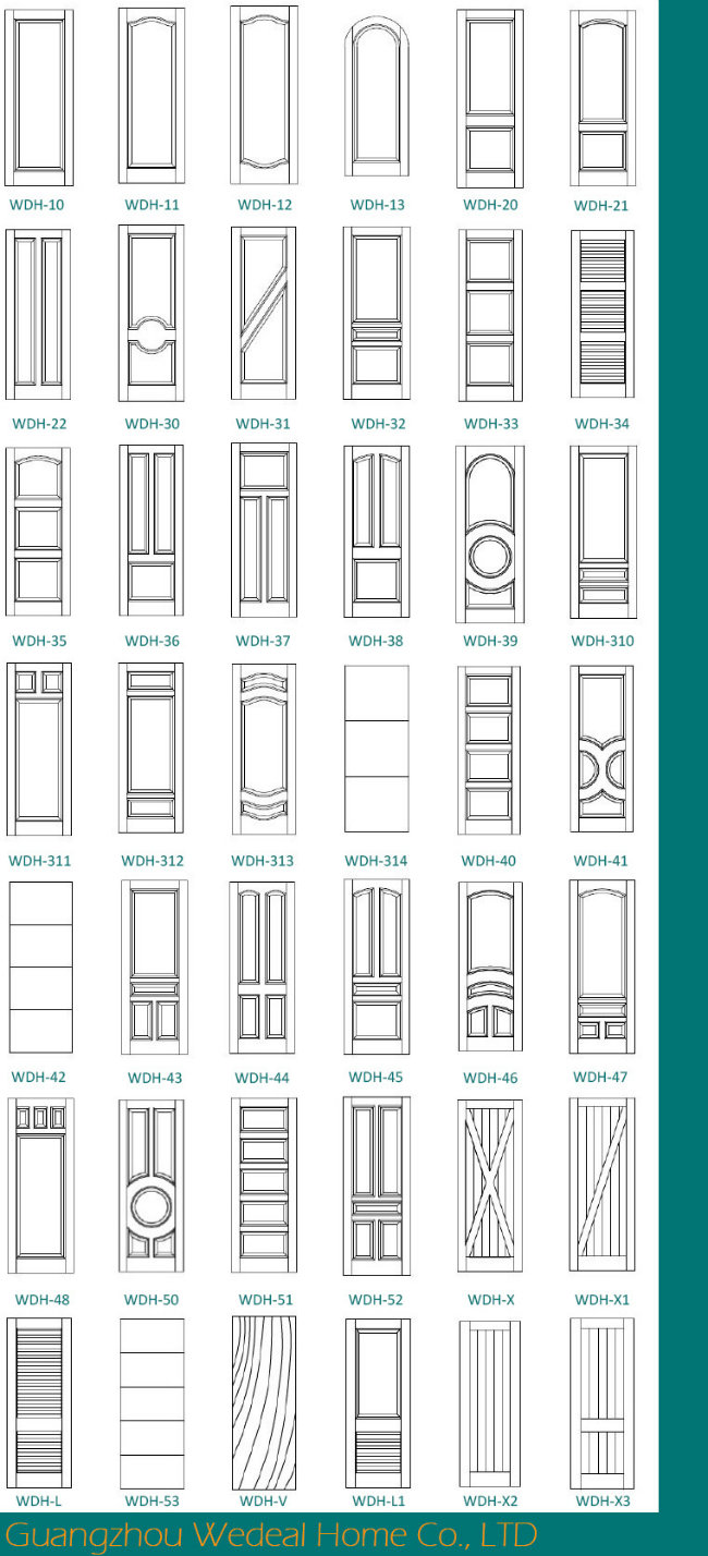 Wooden Stile and Rail Panel Interior Primed Door with Door Lock