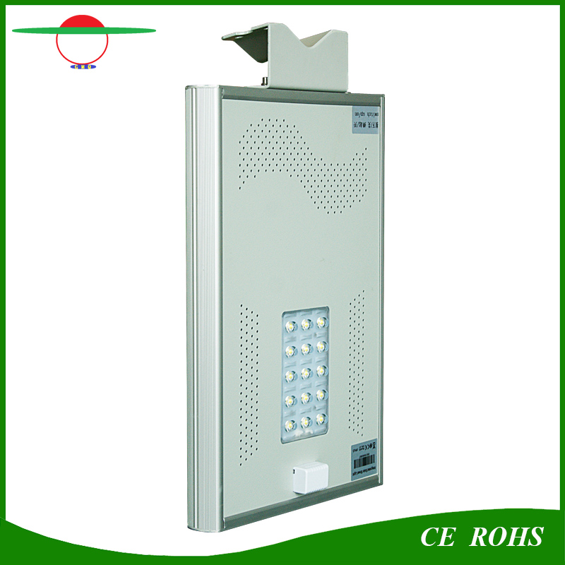 Ce, RoHS, IP65 Certified High Bright Street Lamps All in One Bridgelux Solar LED Street Light 15W with Motion Sensor