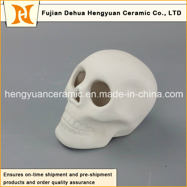 Ceramic White Skull Halloween Decoration