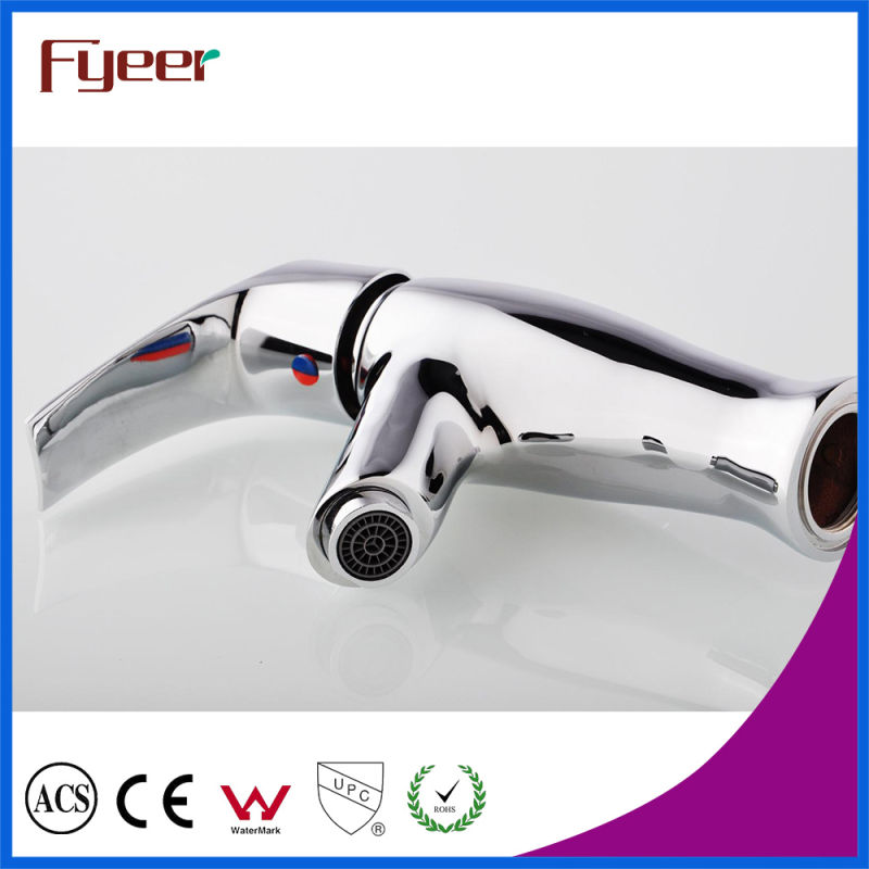 Fyeer Fashionable Water Saving Bathroom Brass Basin Water Faucet