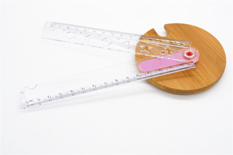 Folding Plastic Ruler with Geometry Shape for Office Stationery