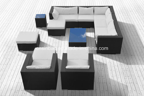 Outdoor Rattan Sofa Sets for Living Room / Garden with Aluminum Frame / SGS (9502P)