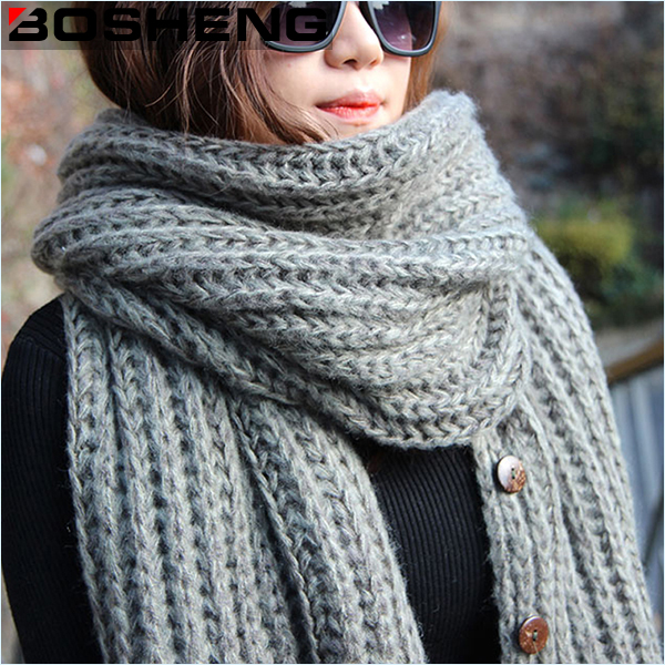 Women's Acrylic Knitted Warm Large Fashion Scarf