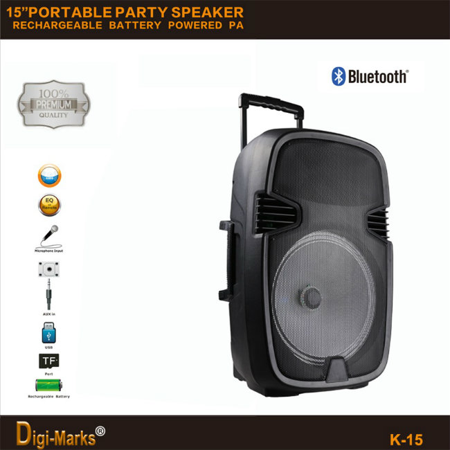 120W RMS 15 Inch Super Bass Multimedia Amplified PA Speaker