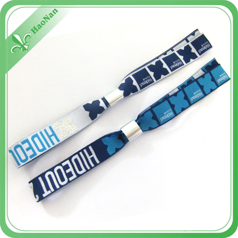 Cheap Price Custom Woven Fabric Wristband with Plastic Clip