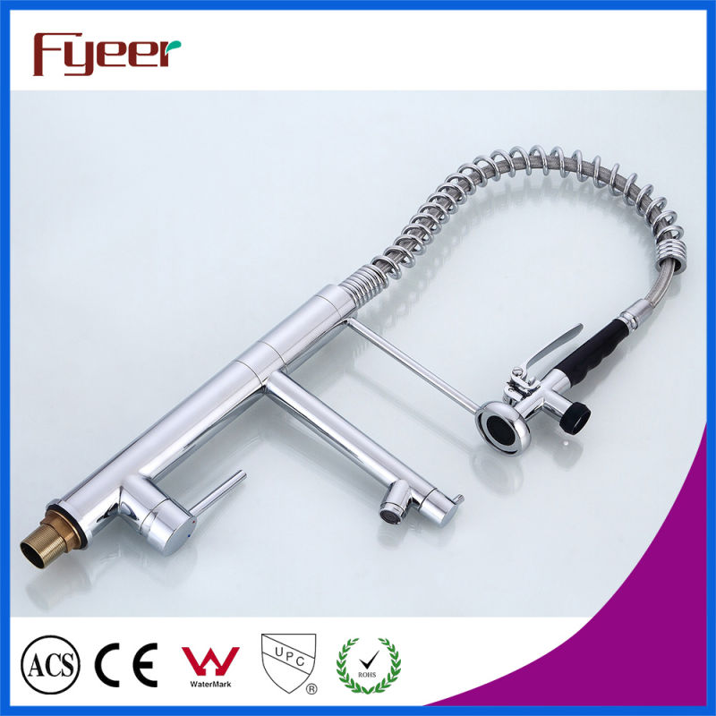 Fyeer New Nickle Brushed Pull Down Spray Kitchen Sink Faucet