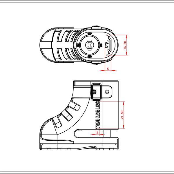 Two Eagles Shoes Shape Motorcycle Disc Lock, Battery Car Alarm Lock, Bike Anti-Theft Lock and Bicycle Lock