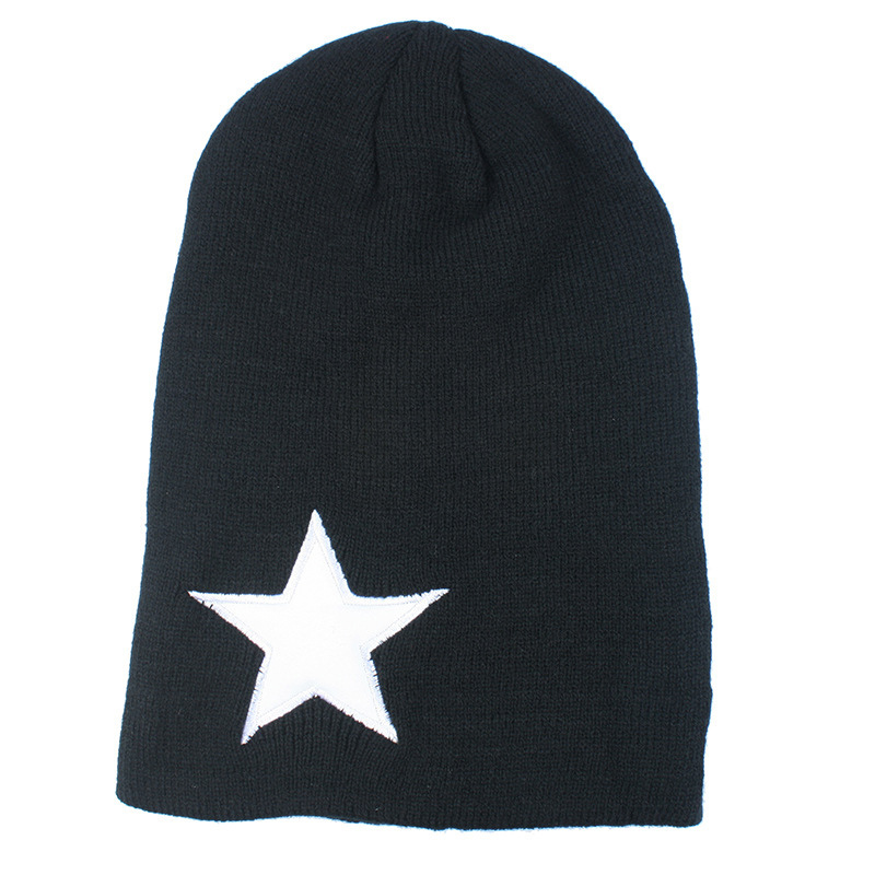 Mens Unisex Soft Stretch Winter Knitted Double Layer Slouch Hip-Pop Star Embroidery Warm Cap Beanie Hat (HW136)
