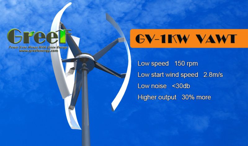 Vertical 1kw Wind Turbine Price for Building Roof