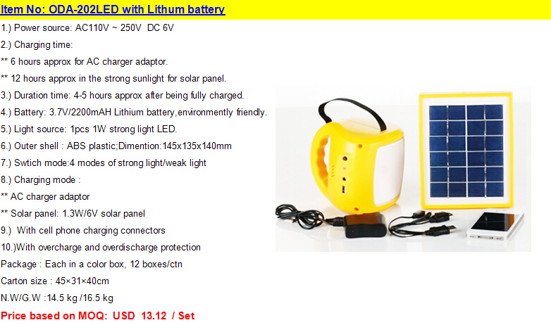 Portable Solar Lamp with Radio